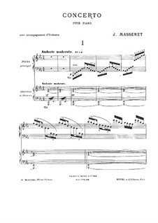 Piano Concerto in E Flat Major: Version for two pianos four hands by Jules Massenet