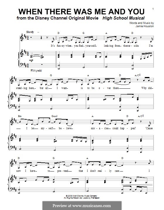 When there was me and you high school musical by j houston on musicaneo
