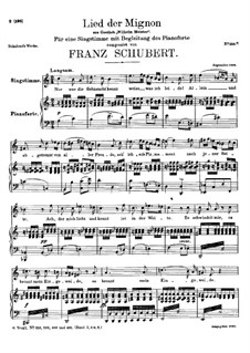 Lied der Mignon (Mignon's Song), D.481: Lied der Mignon (Mignon's Song) by Franz Schubert