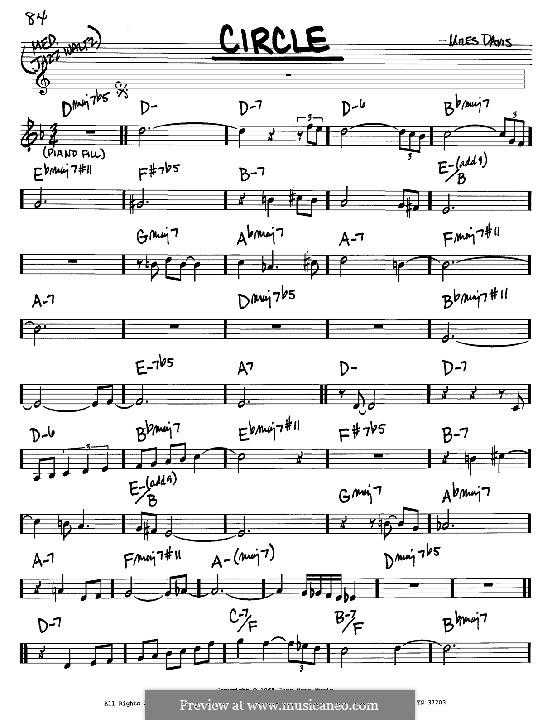 Circle: Melody and chords - C instruments by Miles Davis