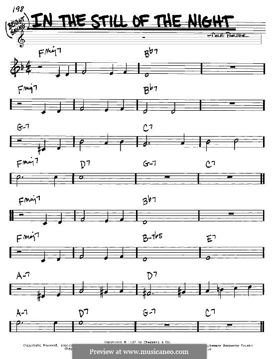 In the Still of the Night: Melody and chords - C instruments by Cole Porter