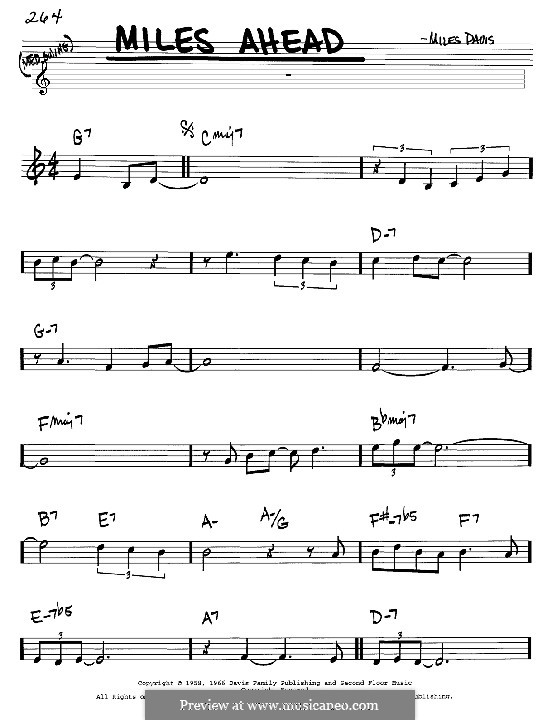 Miles Ahead: Melody and chords - C instruments by Miles Davis