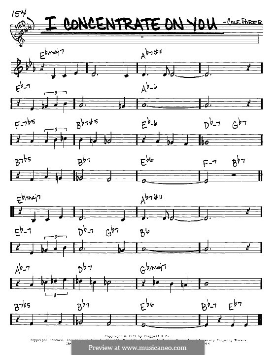 I Concentrate on You: Melody and chords - C instruments by Cole Porter