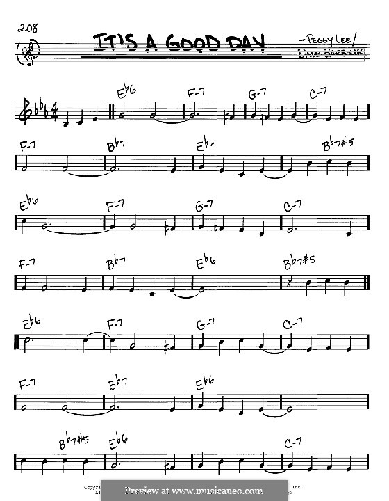 It's a Good Day: Melody and chords - C instruments by Dave Barbour