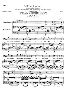 Auf der Donau (On the Danube), D.553 Op.21 No.1: For voice and piano by Franz Schubert