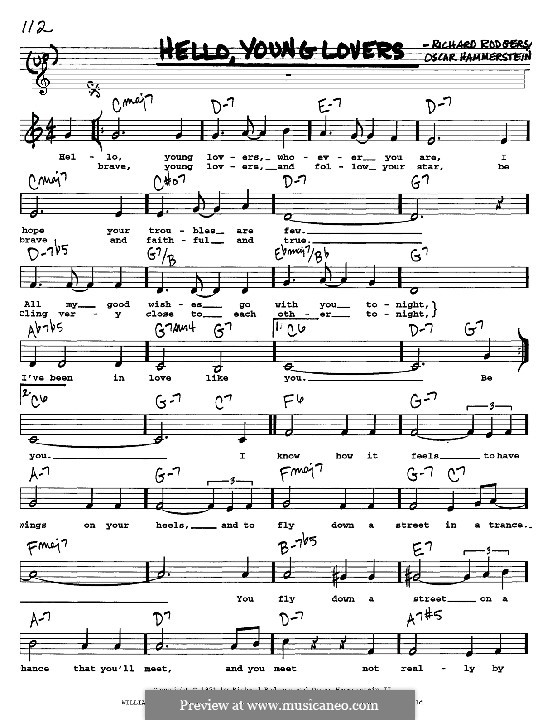 Hello, Young Lovers by R. Rodgers - sheet music on MusicaNeo