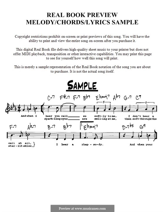 Vocal version: Melody, lyrics and chords - C instruments by Richard Rodgers