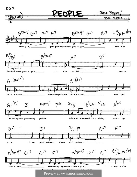 People from Funny Girl (Barbra Streisand) by J. Styne on MusicaNeo