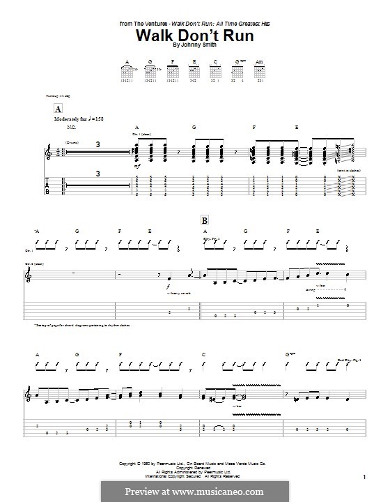 Walk Don't Run (The Ventures): For guitar with tab by Johnny Smith