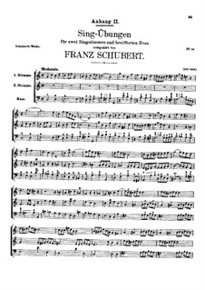 Vocal Exercises, D.619: Supplement II by Franz Schubert