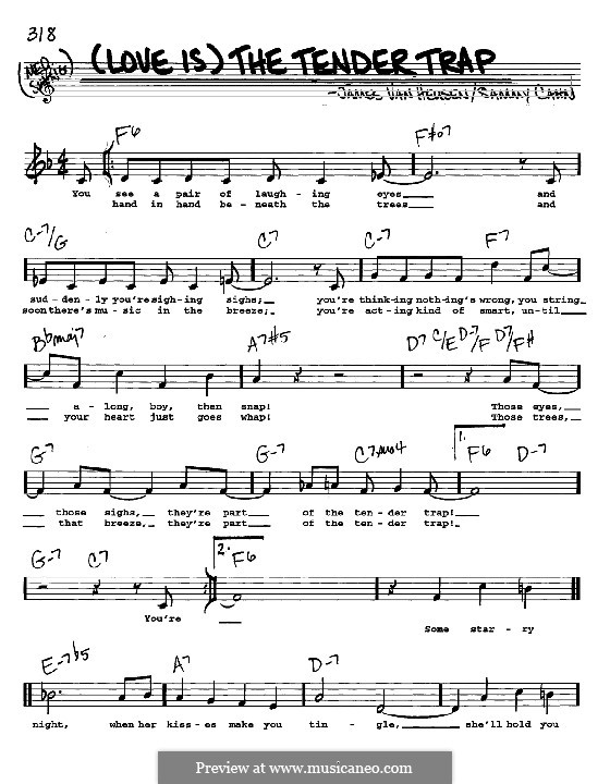 (Love Is) The Tender Trap (Frank Sinatra): Melody, lyrics and chords - C instruments by Jimmy Van Heusen