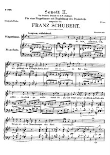 Sonnet No.2 in G Minor, D.629: For voice and piano by Franz Schubert