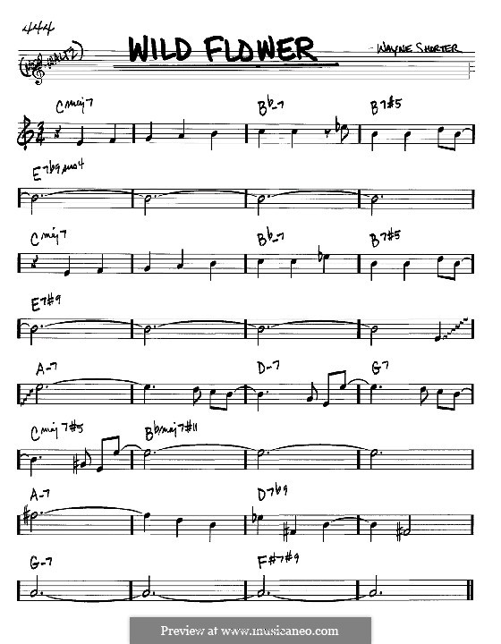 Wild Flower: Melody and chords - Bb instruments by Wayne Shorter