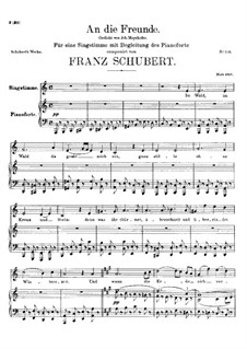An die Freunde (To the Friends), D.654: A minor by Franz Schubert