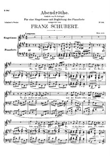 Abendröte (Sunset), D.690: A Major by Franz Schubert