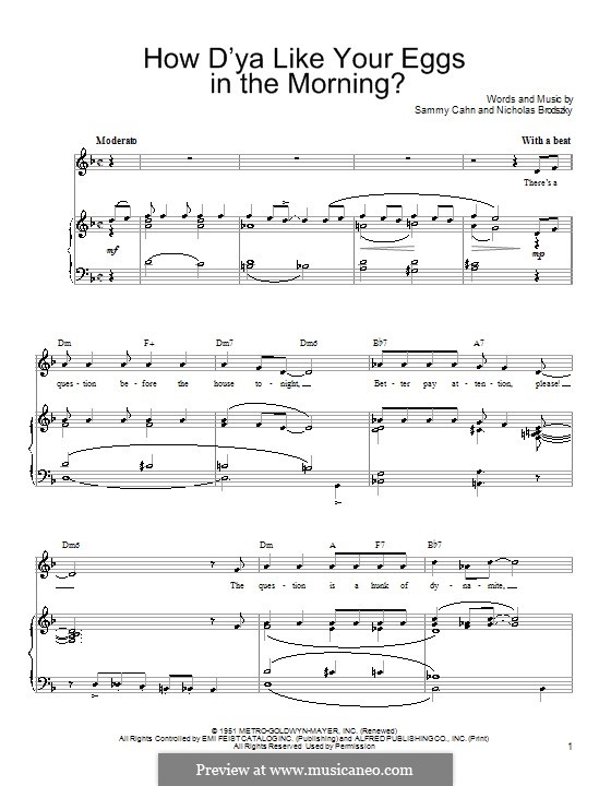 How D Ya Like Your Eggs In The Morning By N Brodszky On Musicaneo