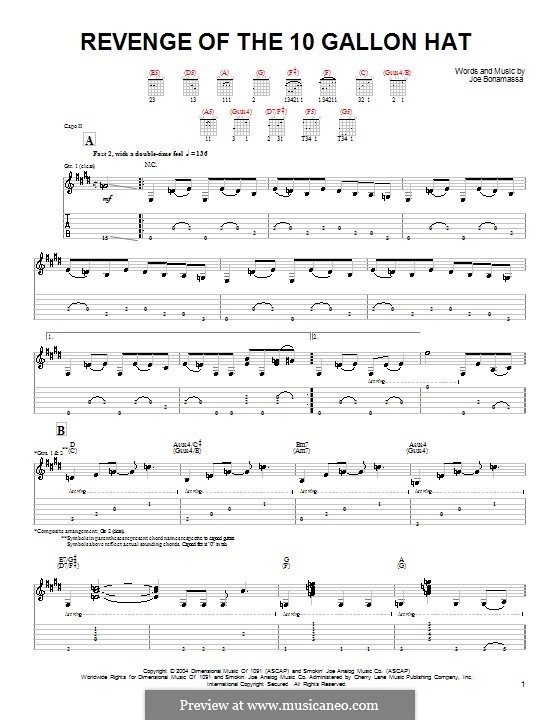 Revenge of the 10 Gallon Hat: For guitar with tab by Joe Bonamassa