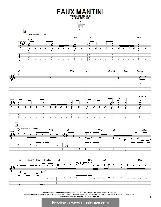 Faux Mantini: For guitar with tab by Joe Bonamassa