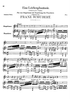 Eine Leichenphantasie, D.7: For voice and piano by Franz Schubert