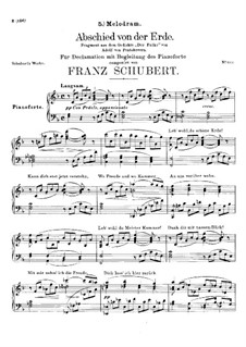 Abschied von der Erde (Farewell to the Earth), D.829: F Major by Franz Schubert