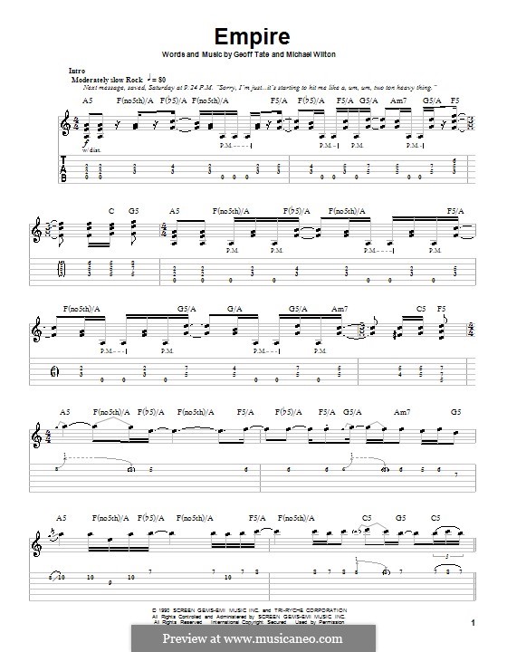 Empire (Queensryche): For guitar with tab by Geoff Tate, Michael Wilton