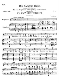 Des Sängers Habe (The Minstrel's Possessions), D.832: B flat Major by Franz Schubert