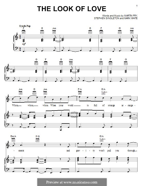 The Look of Love (ABC): For voice and piano (or guitar) by Mark White, Martin Fry, Stephen Singleton
