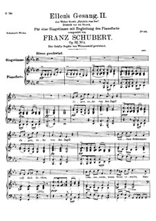 Ellen's Song II, D.838 Op.52 No.2: For voice and piano by Franz Schubert