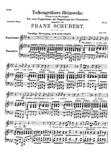 Totengräbers Heimweh (Gravedigger's Homesickness), D.842: F minor by Franz Schubert