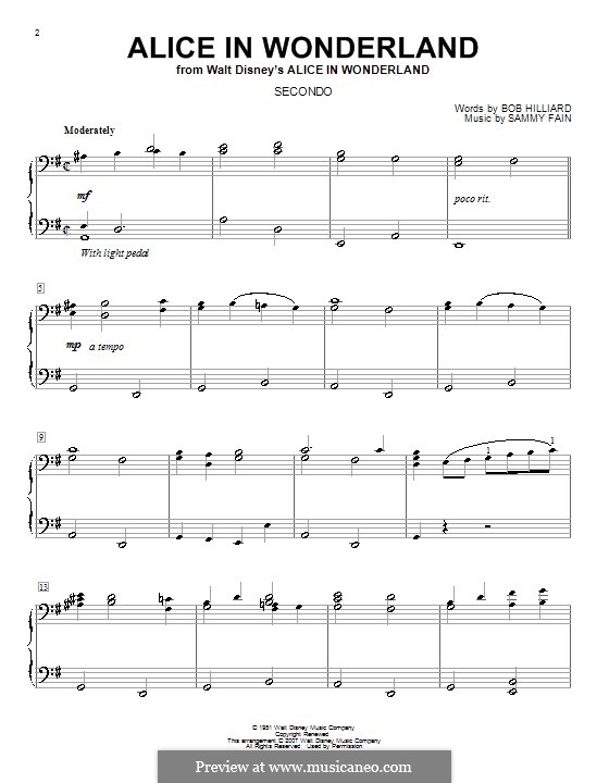 alice in wonderland bill evans transcription