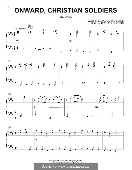 Onward, Christian Soldiers: For piano four hands by Arthur Seymour Sullivan