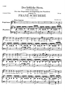 Der liebliche Stern (The Lovely Star), D.861: For voice and piano by Franz Schubert