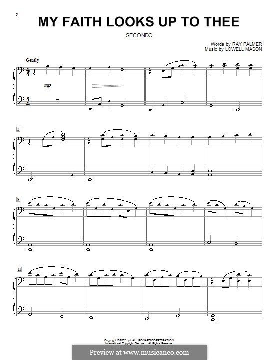 My Faith Looks Up to Thee: For piano by Lowell Mason