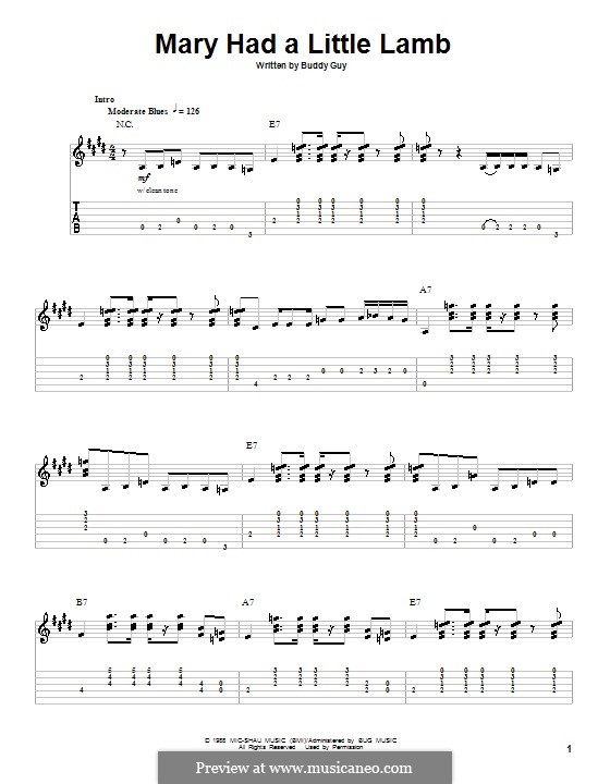 Mary Had a Little Lamb: For guitar with tab by Buddy Guy