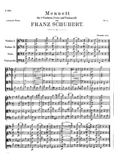 Minuet for String Quartet in D Major, D.86: Minuet for String Quartet in D Major by Franz Schubert