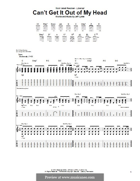Can't Get It Out of My Head (Velvet Revolver): For guitar with tab by Jeff Lynne