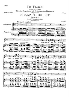 Im Freien (In the Open), D.880 Op.80 No.3: For voice and piano by Franz Schubert