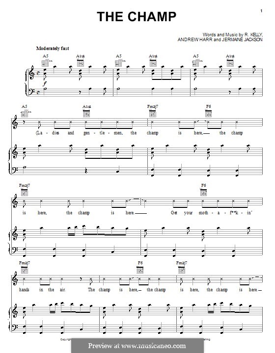 The Champ: For voice and piano (or guitar) by Andrew Harr, Jermaine Jackson