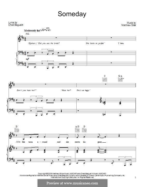 Someday: For voice and piano (or guitar) by Chad Beguelin