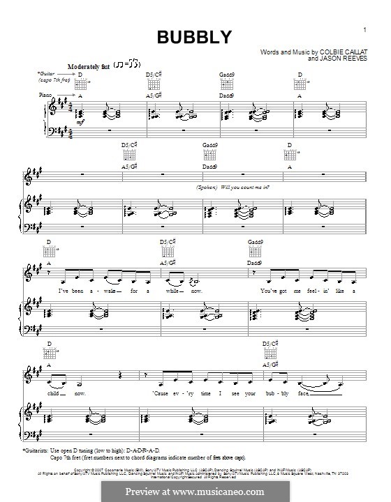 Bubbly: For voice and piano (or guitar) by Jason Reeves