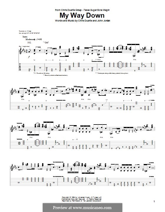 My Way Down: For guitar with tab by John H. Jordan