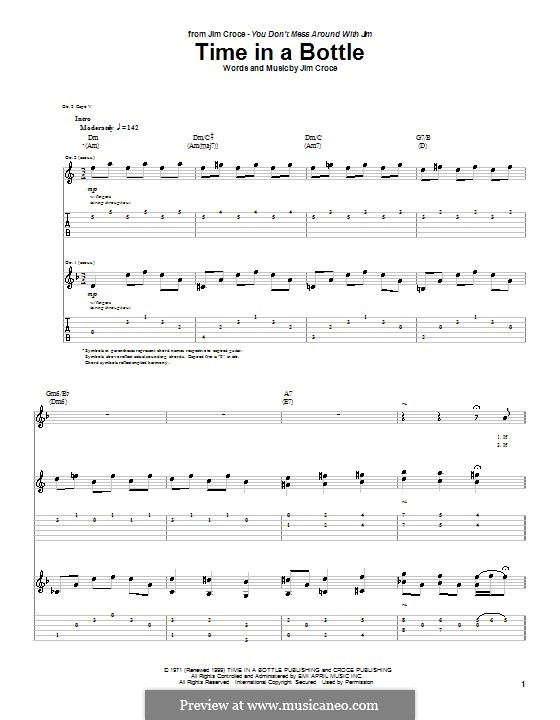 Time in a Bottle: For guitar with tab by Jim Croce