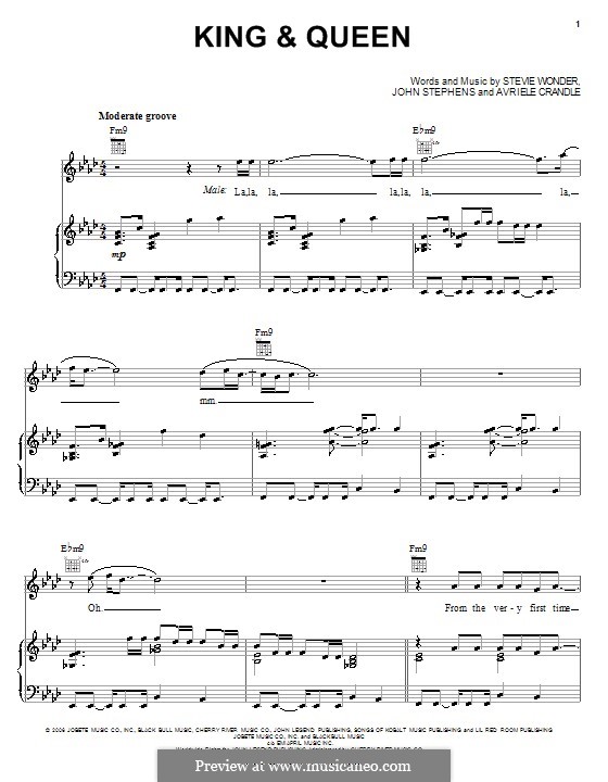 King and Queen: For voice and piano (or guitar) by Avriele Crandle, John Stephens, Stevie Wonder