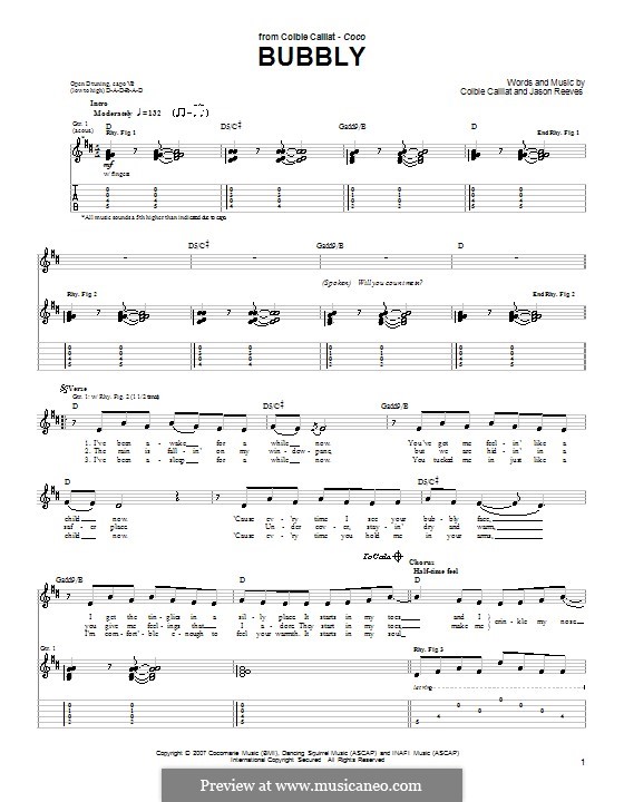 Bubbly: For guitar with tab by Jason Reeves
