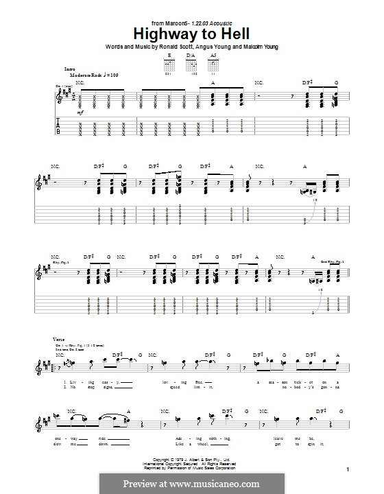 Highway to Hell (AC/DC) by A. Young, B. Scott, B. Johnson, M. Young on MusicaNeo