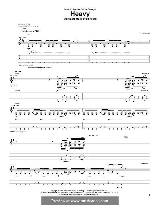 Heavy (Collective Soul): For guitar with tab by Ed Roland