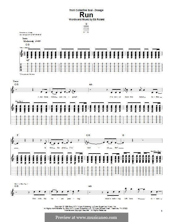 Run (Collective Soul): For guitar with tab by Ed Roland