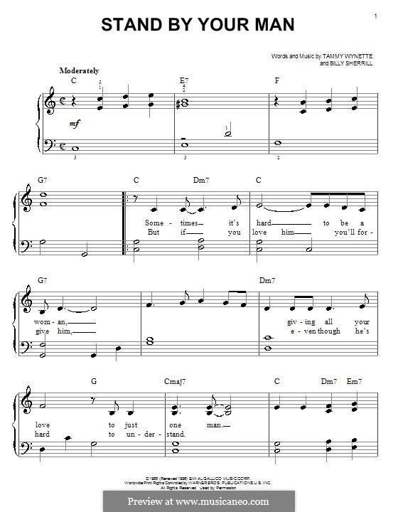 Stand By Your Man: For easy piano by Billy Sherrill