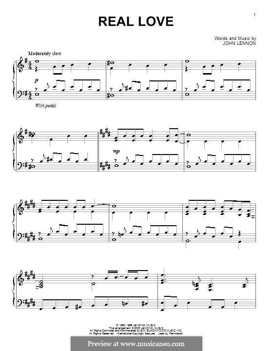 Real Love (The Beatles) by J. Lennon - sheet music on MusicaNeo