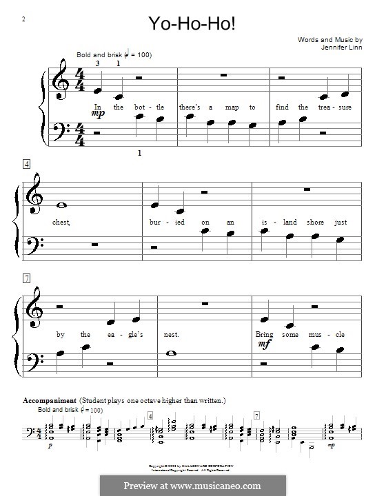 Yo-Ho-Ho! by J. Linn - sheet music on MusicaNeo